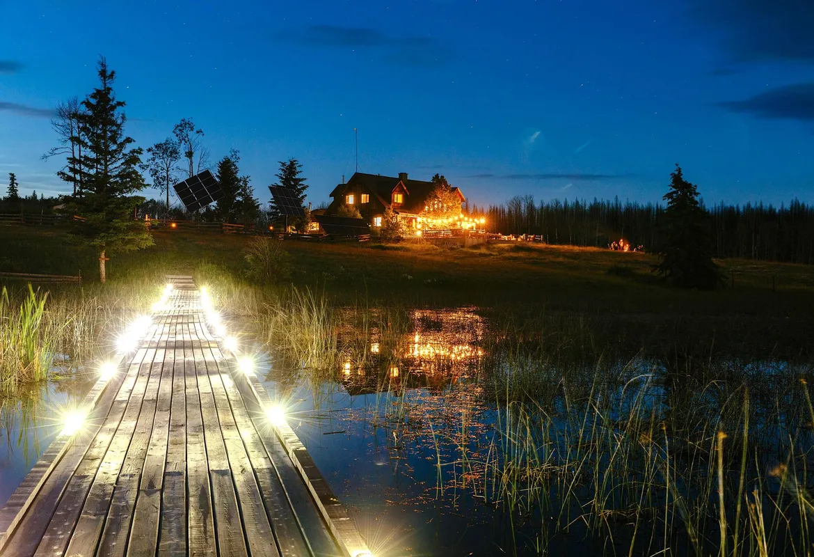 Off-the-grid and solar powered -- the luxury wilderness lodge at Siwash Lake.